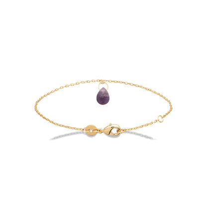 Améthyste - Bracelet en Plaqué Or et Pierre Naturelle - Yasmeen Jewelry
