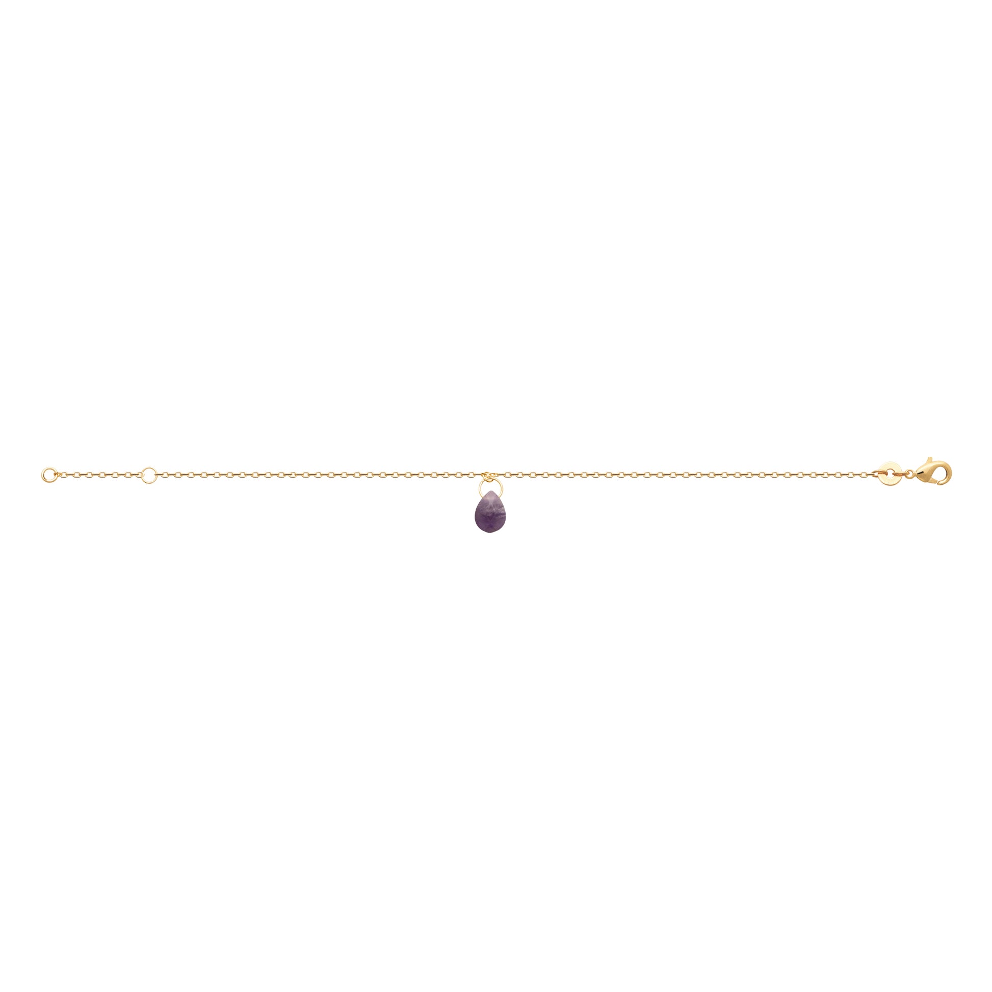 Améthyste - Bracelet en Plaqué Or et Pierre Naturelle - Yasmeen Jewelry