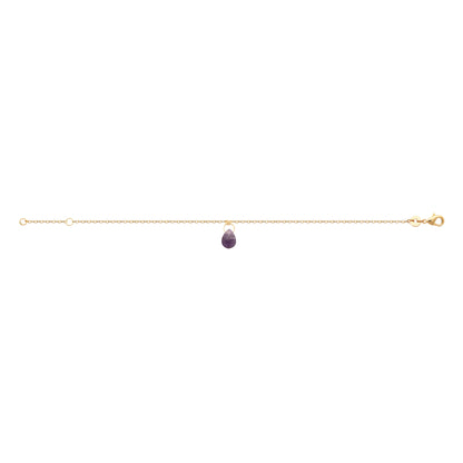 Améthyste - Bracelet en Plaqué Or et Pierre Naturelle - Yasmeen Jewelry