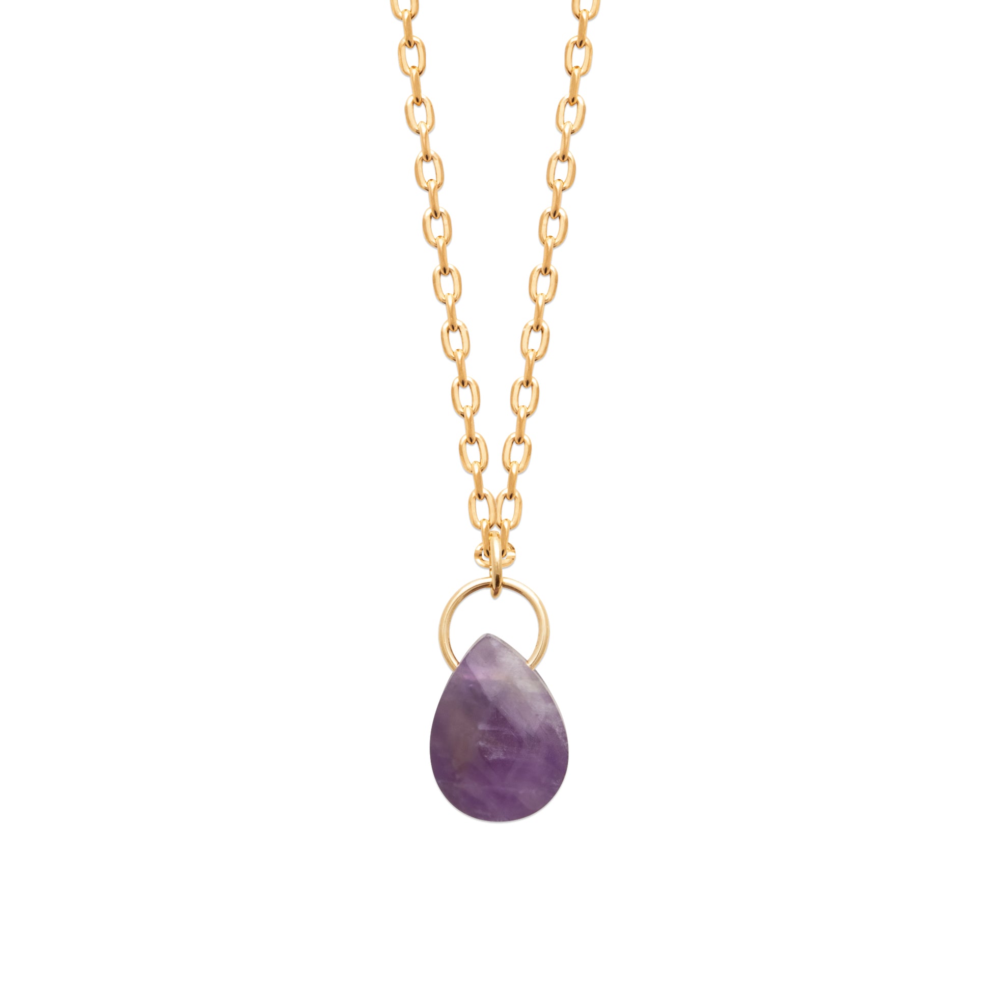 Améthyste - Collier en Plaqué Or et Pierre Naturelle - Yasmeen Jewelry