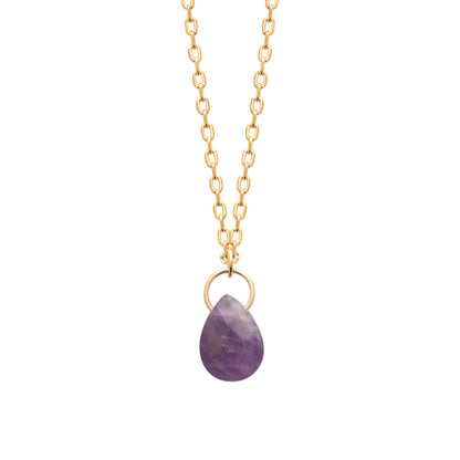 Améthyste - Collier en Plaqué Or et Pierre Naturelle - Yasmeen Jewelry