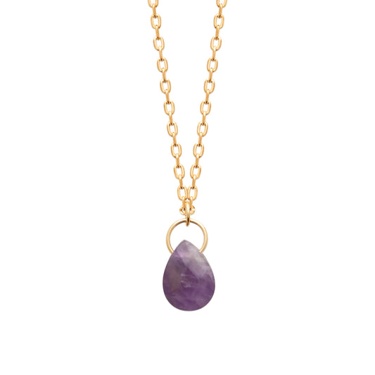 Améthyste - Collier en Plaqué Or et Pierre Naturelle - Yasmeen Jewelry