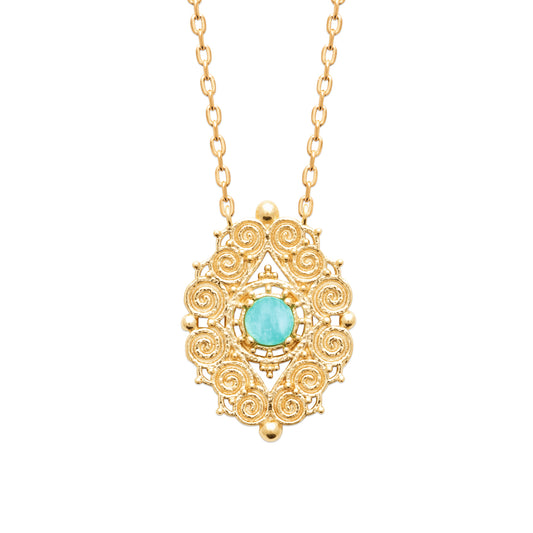 Chiraz - Collier en Plaqué Or et Amazonite - Yasmeen Jewelry
