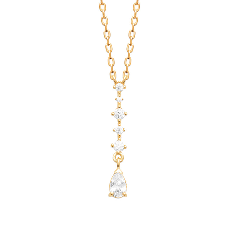 Soraya - Collier en Plaqué Or et pierres blanches et vertes