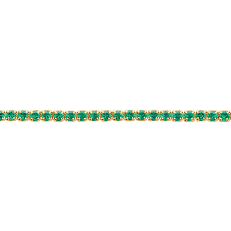 Soraya - Bracelet rivière en Plaqué Or et pierres vertes