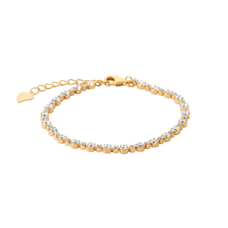 Soraya - Bracelet rivière en Plaqué Or et pierres blanches