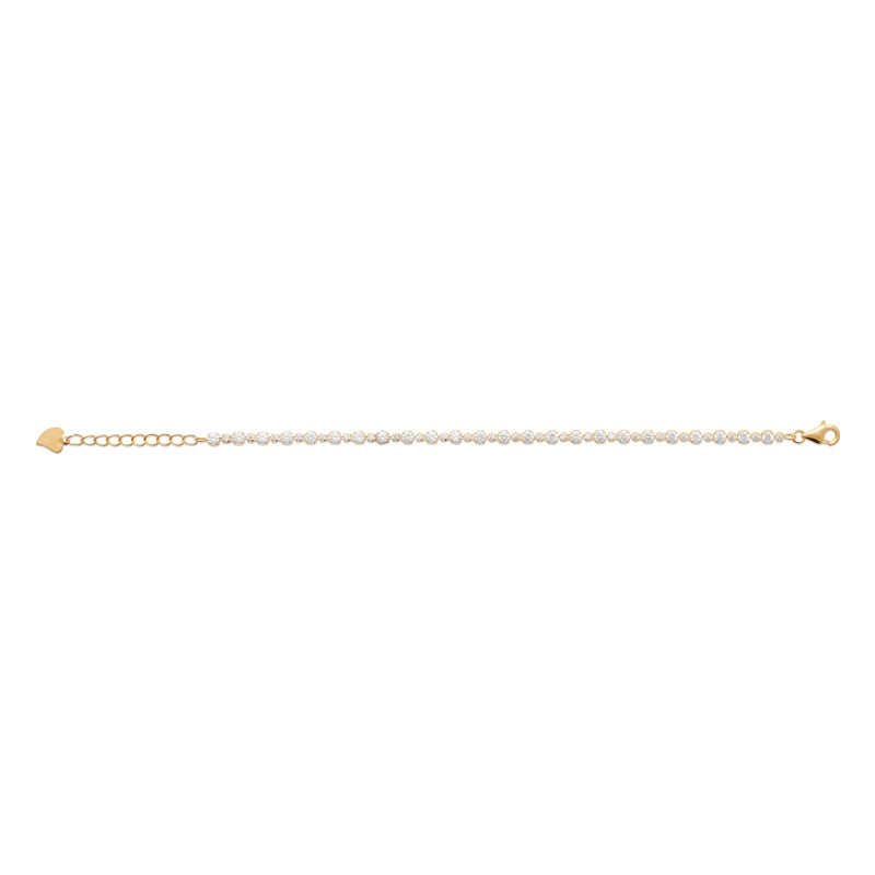 Soraya - Bracelet rivière en Plaqué Or et pierres blanches