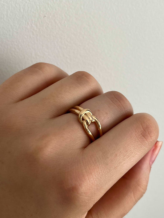 Eden - Bague noeud en Plaqué Or - Yasmeen Jewelry