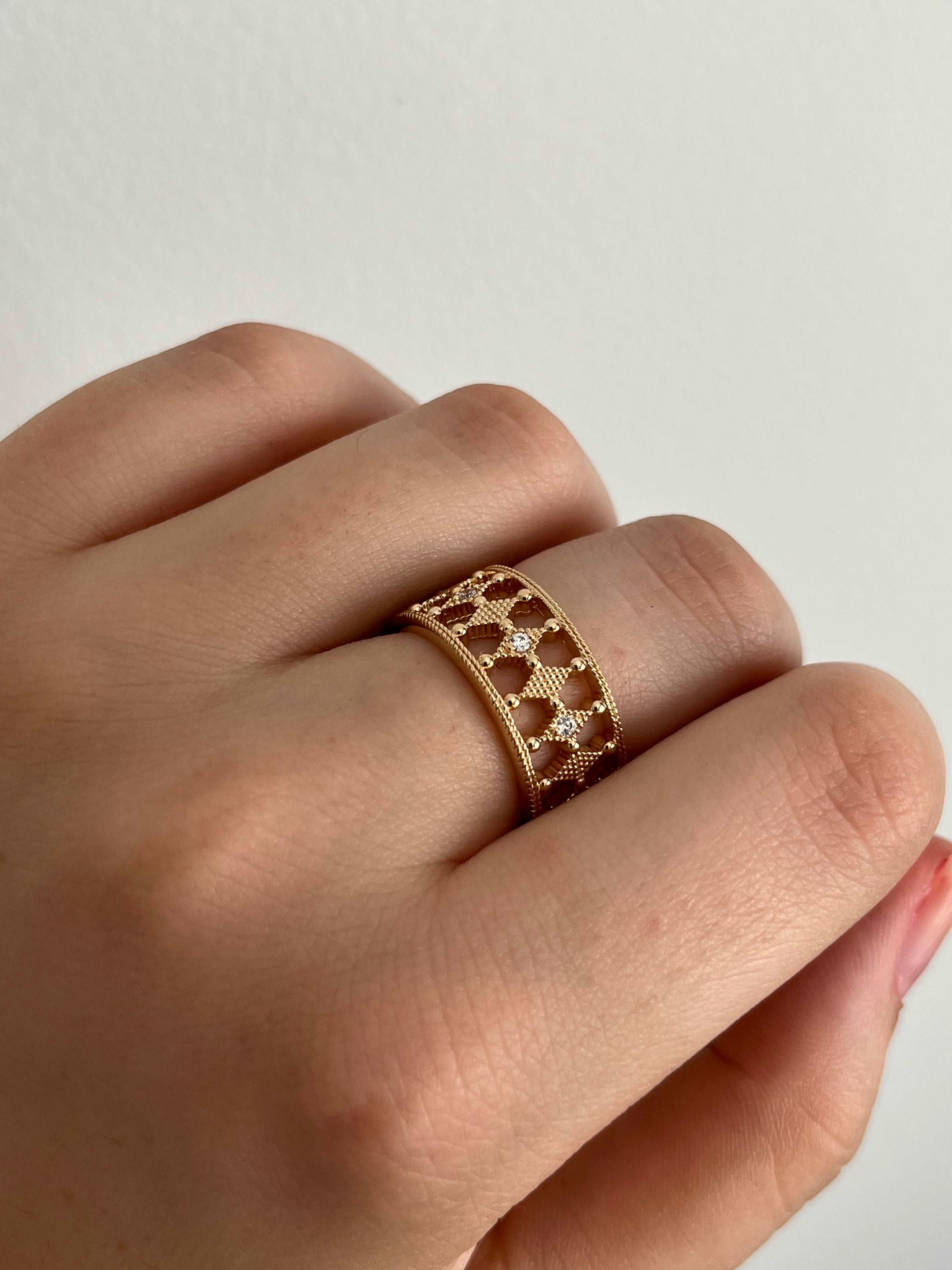 Dolce - Bague large en Plaqué Or - Yasmeen Jewelry