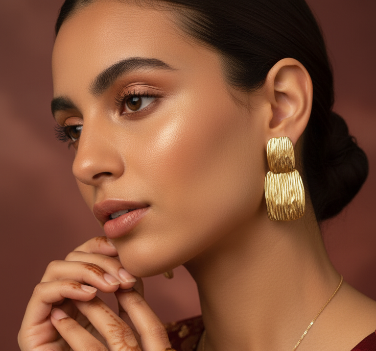 Asila - Boucles d'oreilles en Acier PVD doré
