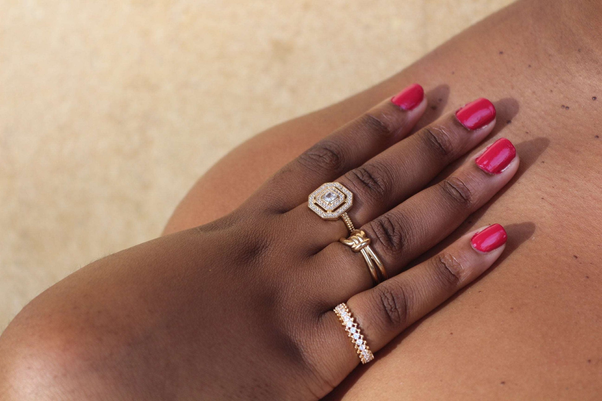 Art Déco n°1 - Bague en Plaqué Or - Yasmeen Jewelry