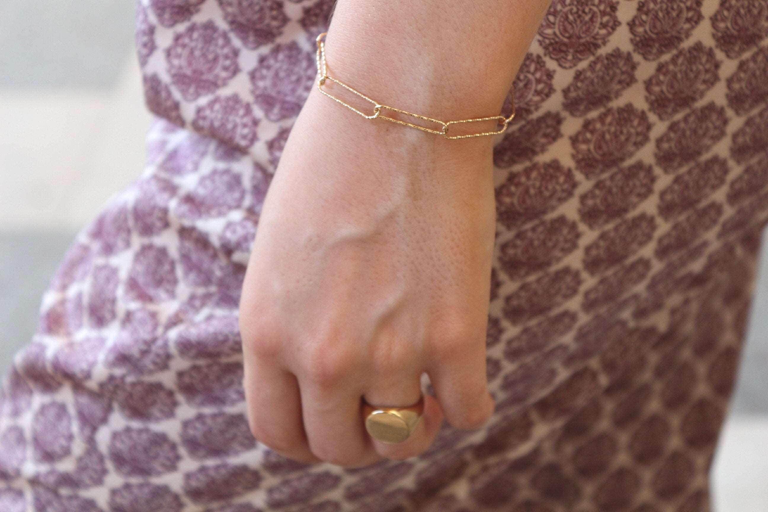 Bracelet maille trombone en Plaqué Or - Yasmeen Jewelry