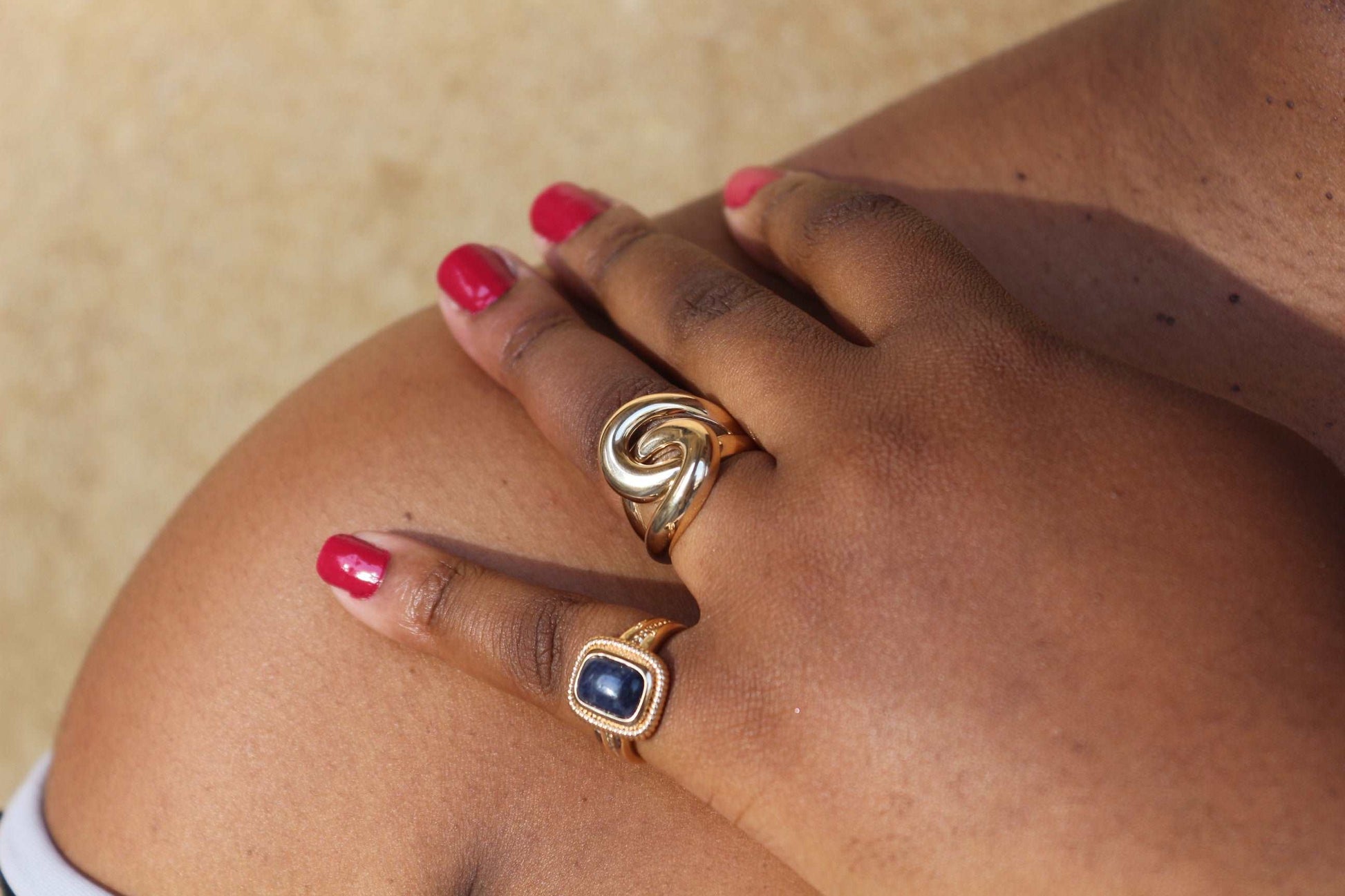 Line - Bague entrelacée en Plaqué Or - Yasmeen Jewelry