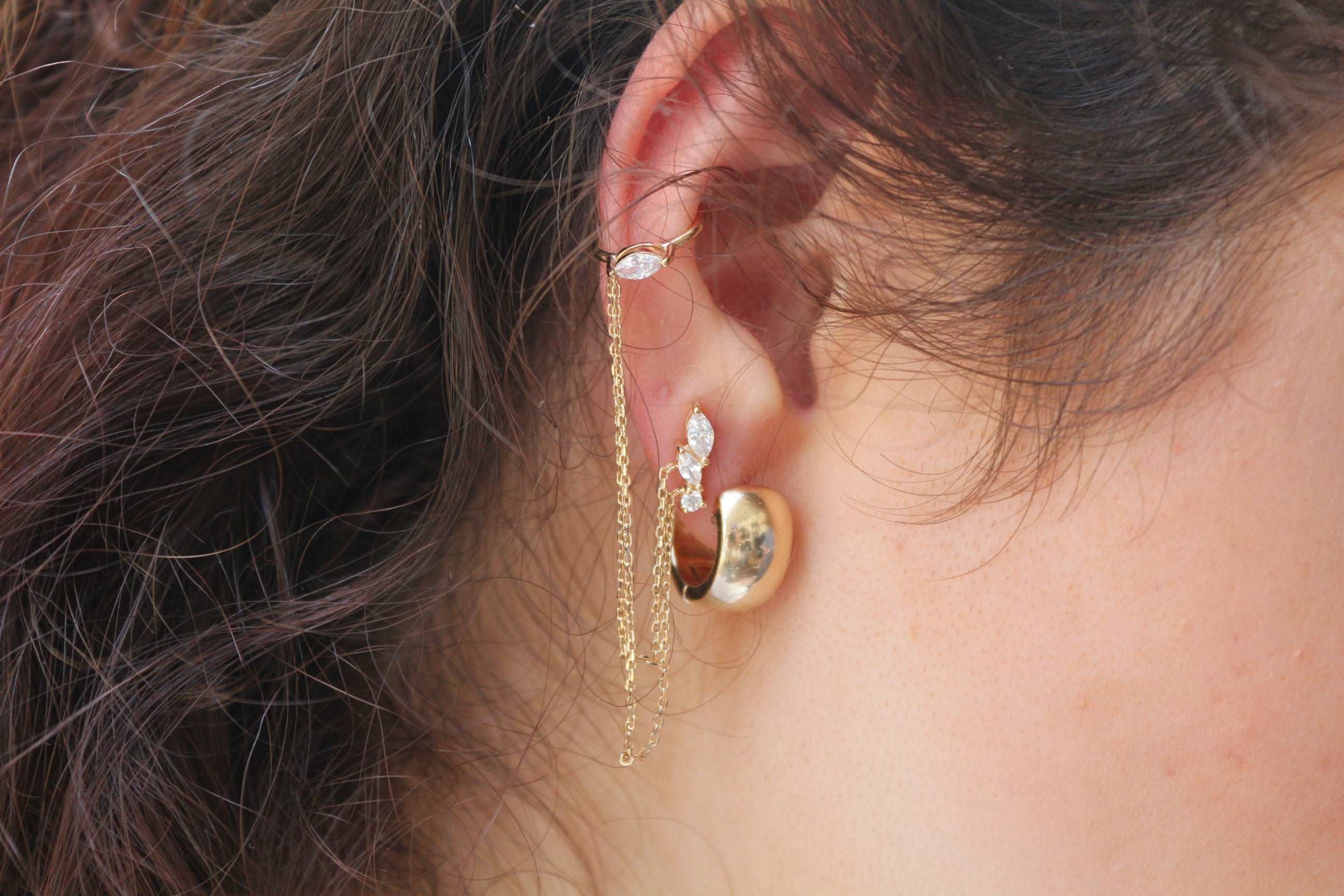 Tiara - Boucle d'oreilles en Plaqué Or - Yasmeen Jewelry