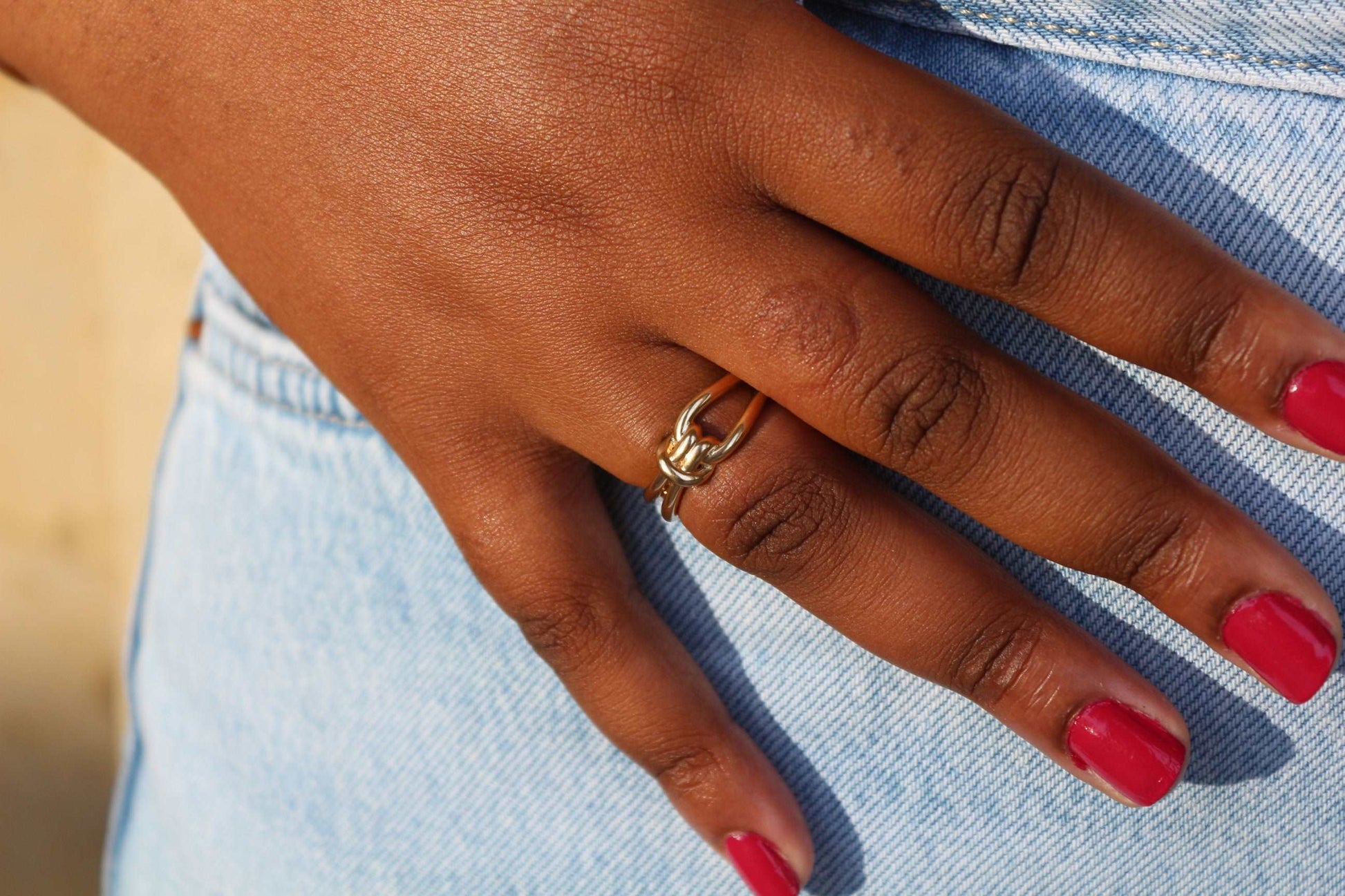 Eden - Bague noeud en Plaqué Or - Yasmeen Jewelry