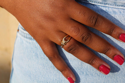 Eden - Bague noeud en Plaqué Or - Yasmeen Jewelry