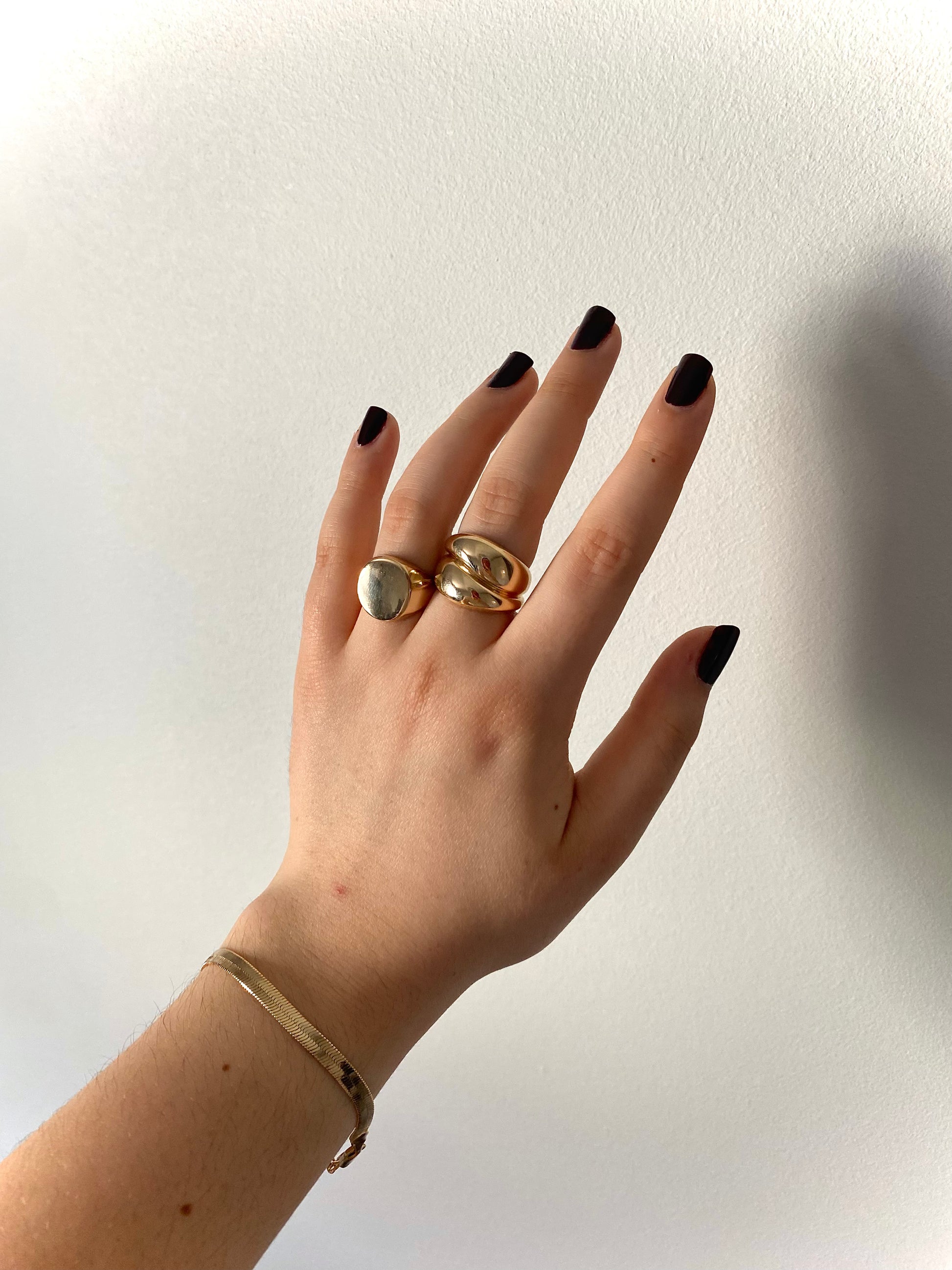 Jeanne - Bague double anneaux en Plaqué or - Yasmeen Jewelry