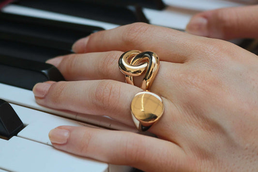 Line - Bague entrelacée en Plaqué Or - Yasmeen Jewelry