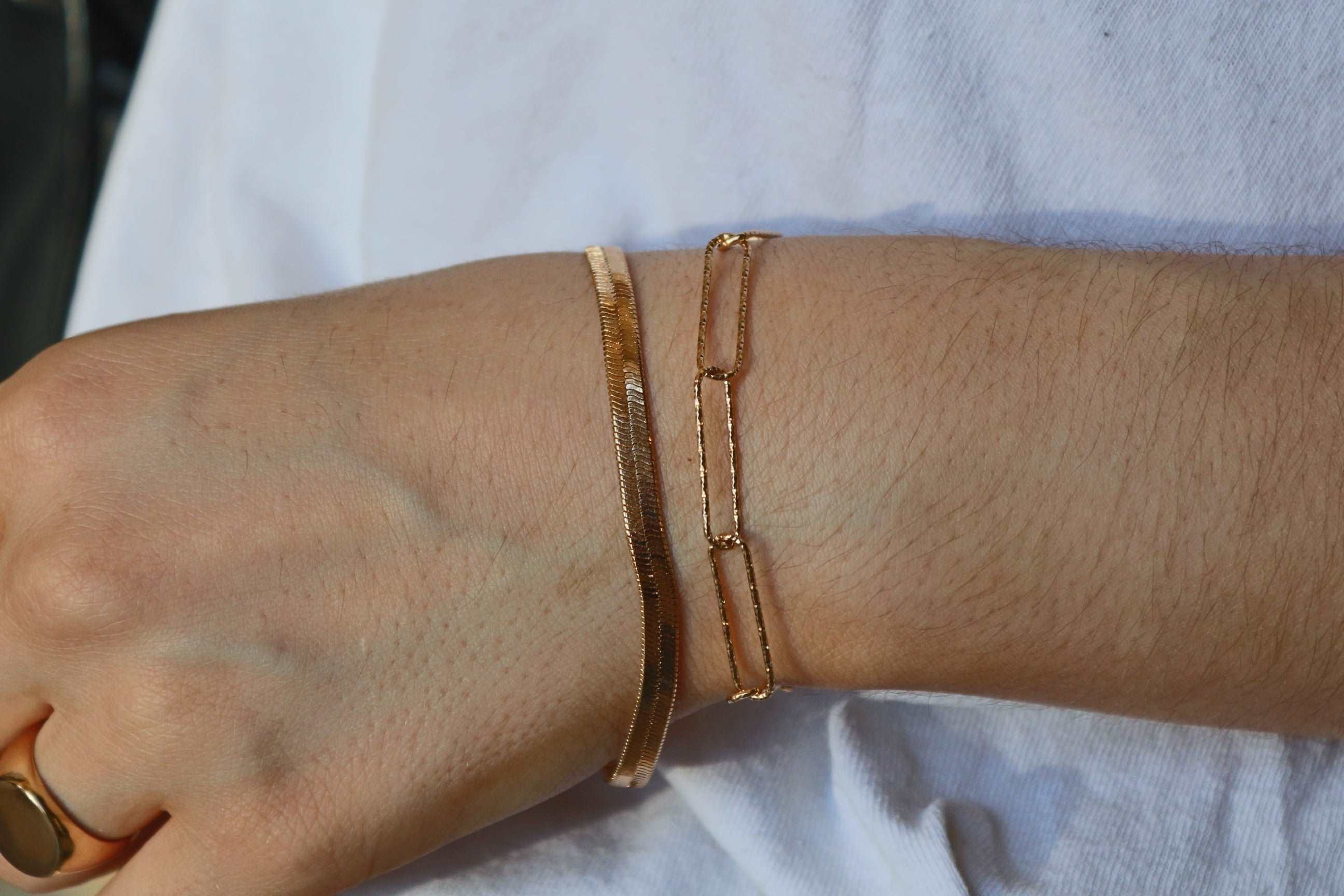 Bracelet maille trombone en Plaqué Or - Yasmeen Jewelry